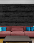 Black and White Wallpaper - Dark Embossed Bricks