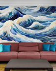Japanese Wallpaper - Waves Inspired by Traditional Art