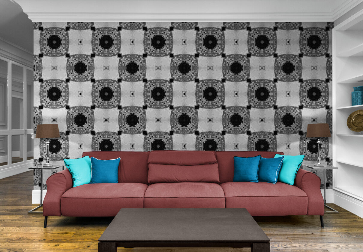 Geometric Wallpaper - Retro Patterns in Black and White
