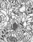 Nature wallpaper - black and white rose garden