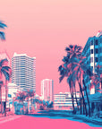 Papier peint Ville – Miami rétro pastel