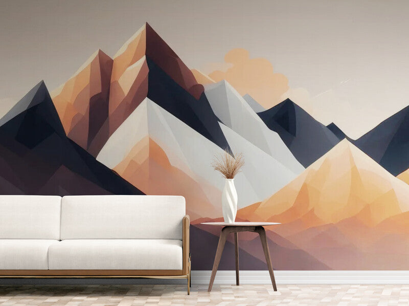 Papier Peint Abstrait - Montagnes Artistiques
