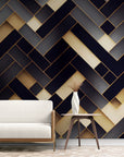 Art Deco Wallpaper - Black &amp; Gold Metallic Patterns