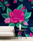 Papier Peint Design - Fleurs Roses