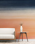 Papier Peint Abstrait - Harmonie Bleue Et Orange