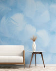 Papier Peint Art & Déco- Plumes Bleues