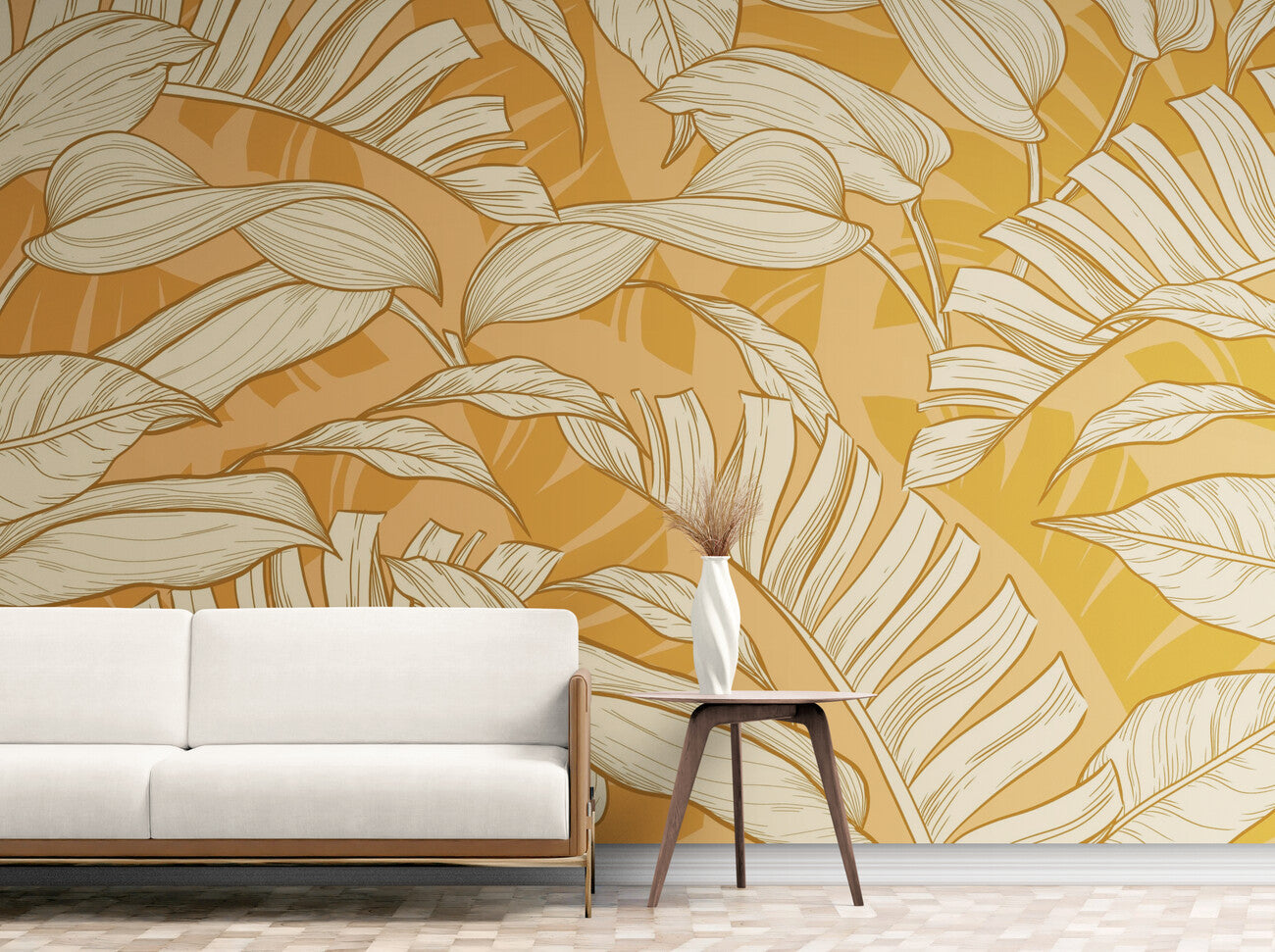 Tropical Wallpaper - Sepia Jungle