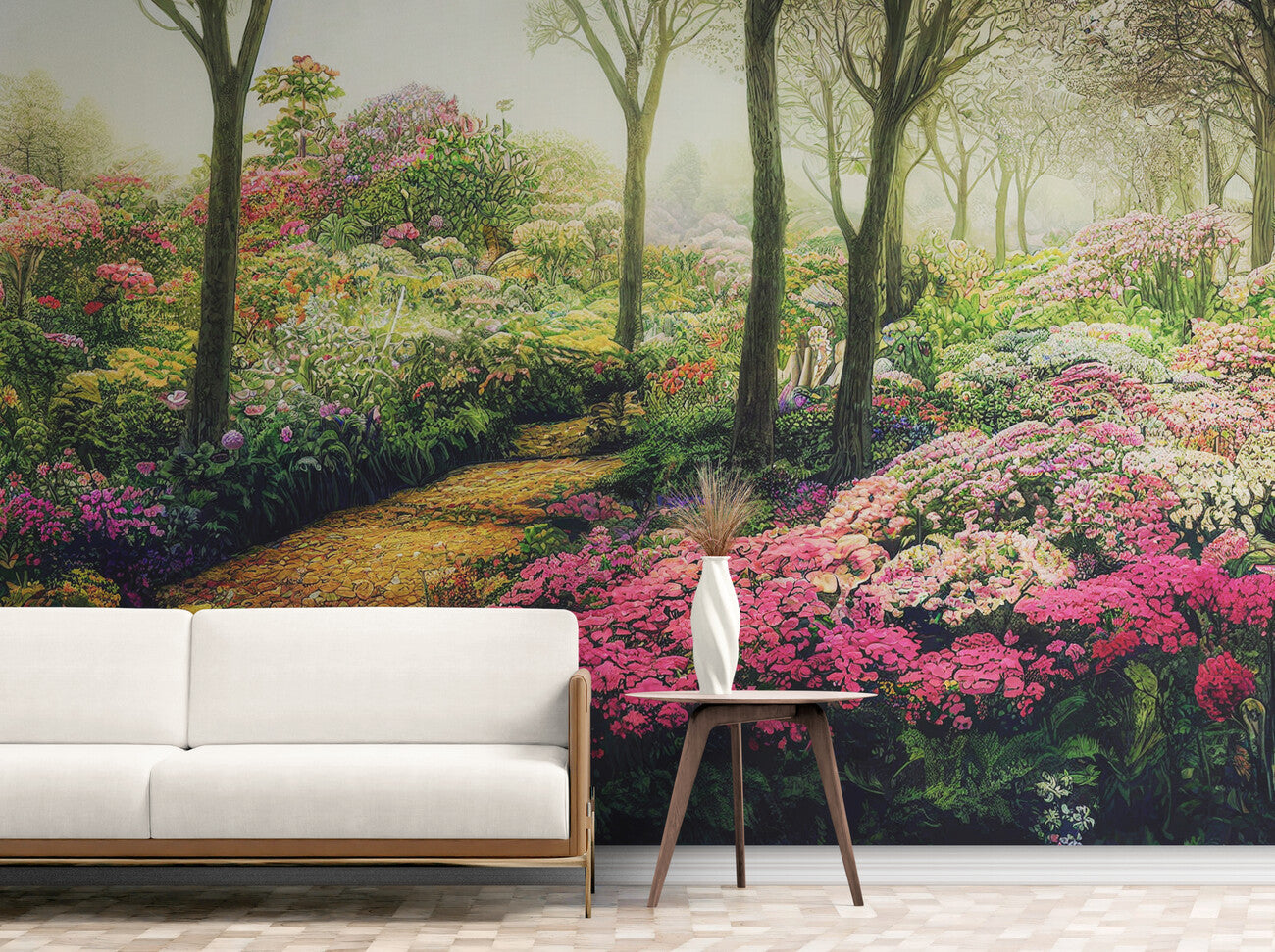 Floral Wallpaper - Enchanted Flower Path