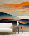Papier Peint Abstrait - Montagnes Et Ciel Onirique