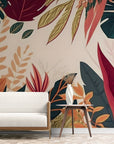 Papier Peint Exotique - Feuillage Jungle Fleurie
