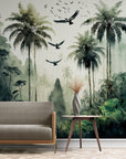 Forest Wallpaper - Tropical Mist and Palm Trees