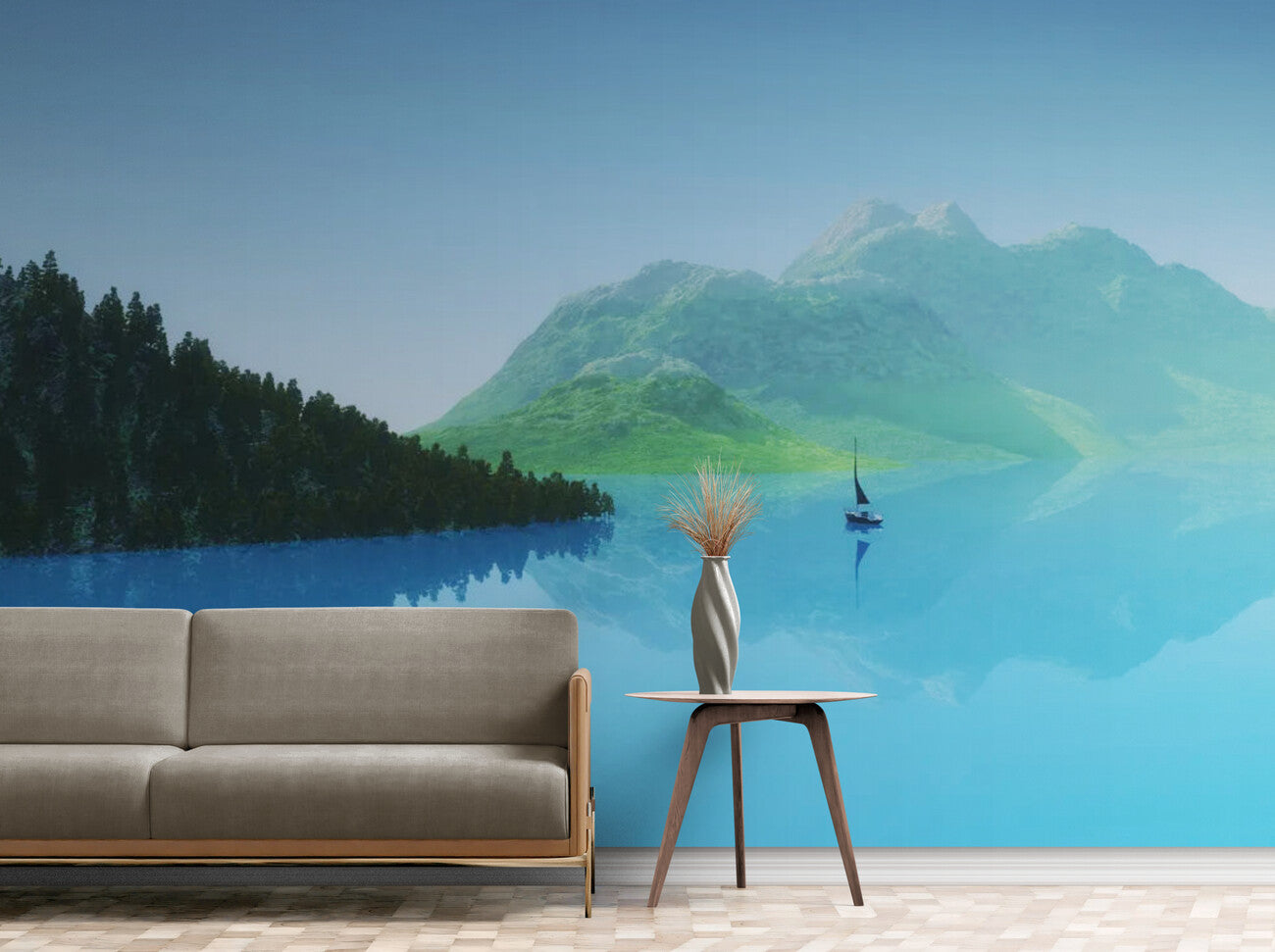 Papier Peint Paysage - Lac Miroir