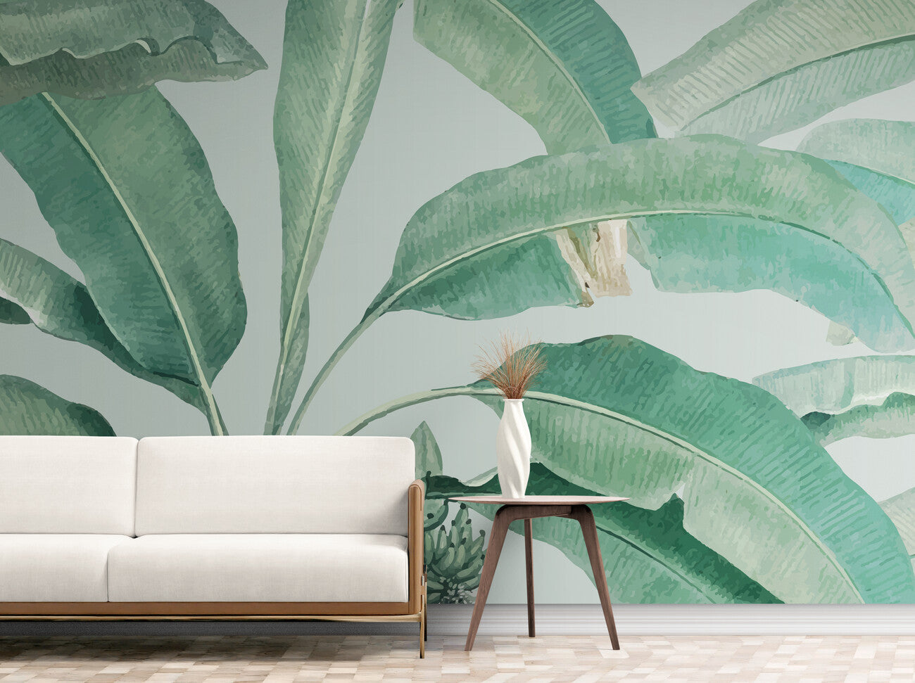 Papier Peint Feuillage - Grandes Feuilles de Bananiers