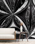 Papier Peint Géométrique - Marbre Noir Et Blanc