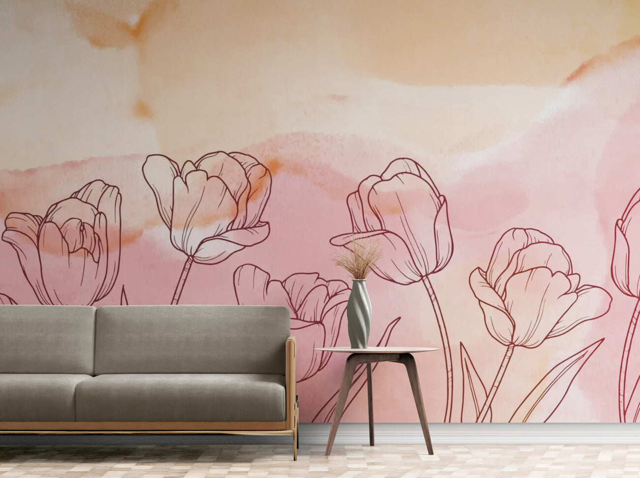 Floral Wallpaper - Soft and Pastel Tulips