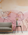 Papier Peint Floral - Tulipes Douces et Pastel