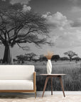 Papier Peint Design - Arbres Noir Et Blanc