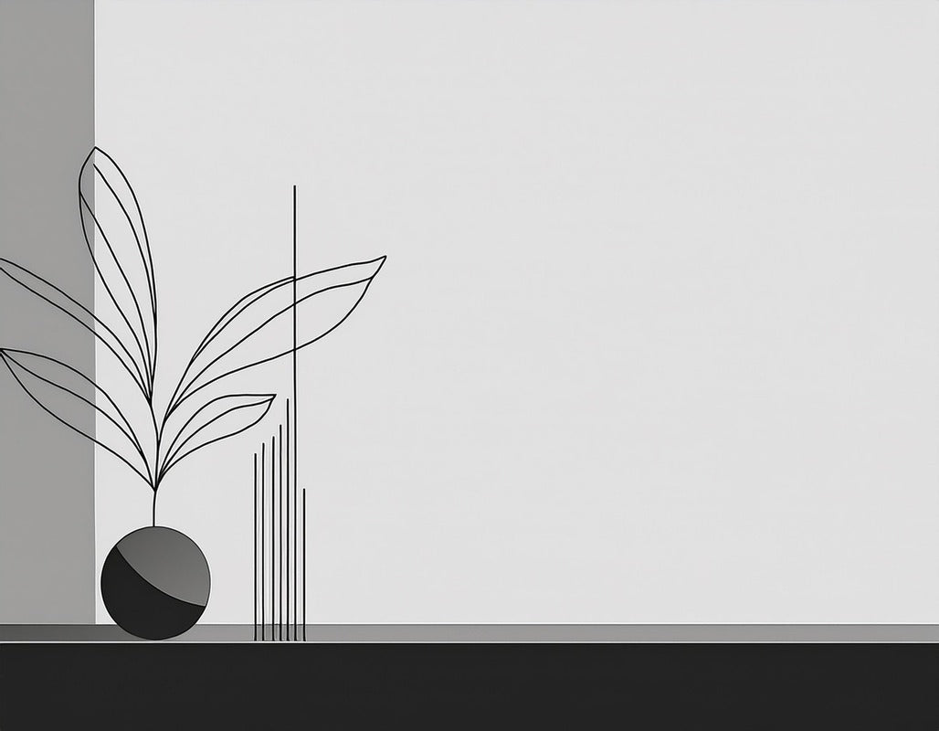 Black and White Wallpaper - Minimalist Botanical