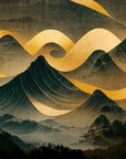 Papier Peint Abstrait - Montagnes Japonaises