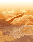 Papier Peint Minimaliste - Montagnes Oranges