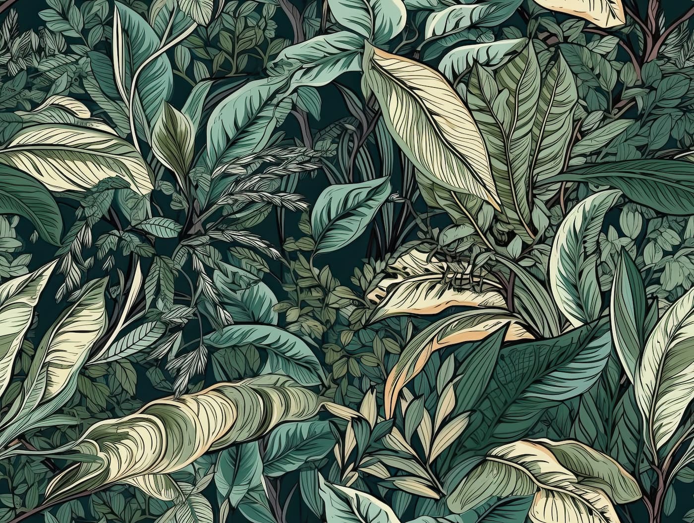 Foliage Wallpaper - Illustrated Jungle