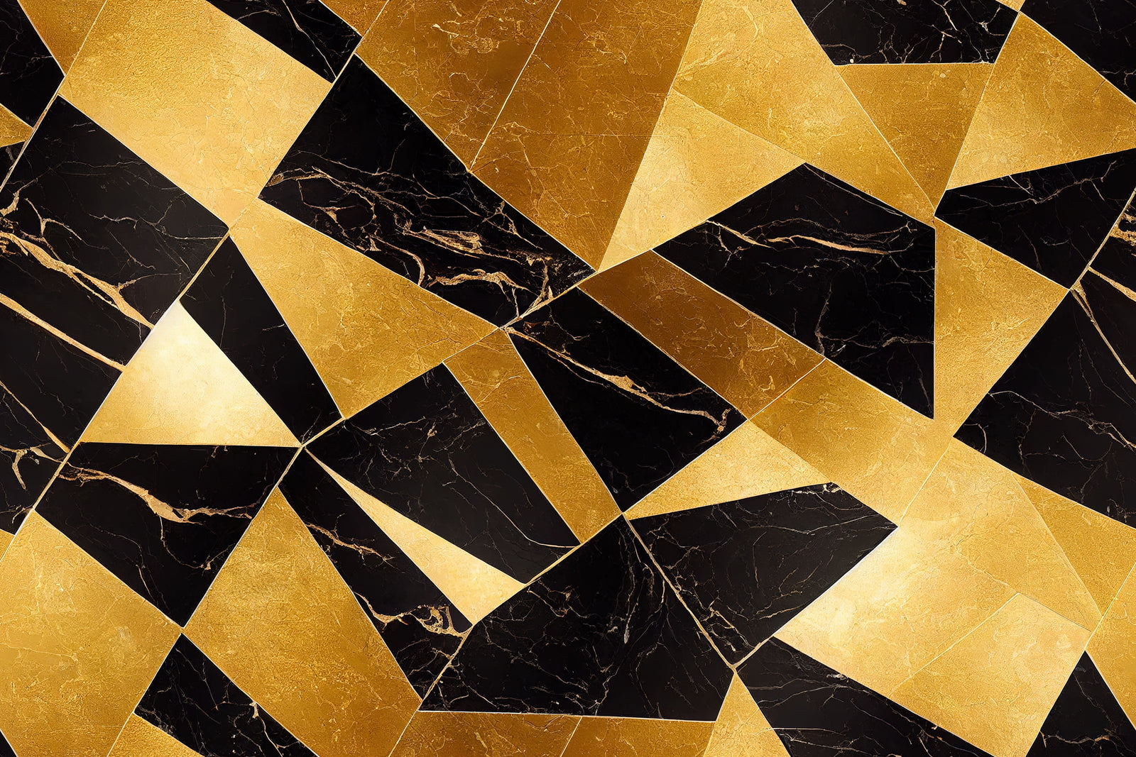 Abstract Wallpaper – Golden Geometric Marble