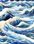 Japanese Wallpaper - Waves Inspired by Traditional Art