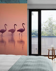 Papier Peint Tropical - Flamants Roses