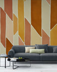 Papier Peint Géométrique - Marron Et Orange