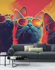 Papier Peint Rétro - Gang De Chats