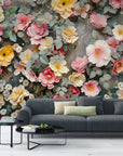Papier Peint Floral - Mur De Fleurs