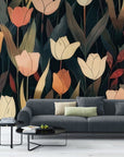 Papier Peint Floral - Tulipes Élégantes