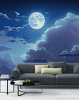 Papier Peint Illustration - Nuages Et Lune