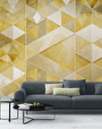 Papier Peint Géométrique - Motif Doré