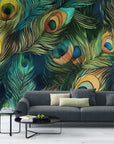 Papier Peint Exotique - Plumes De Paon