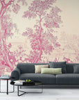Papier Peint Vintage- Paysage Tropical Rose