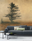 Papier Peint Paysage - Sapin Dans La Brume