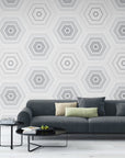 Papier Peint Géométrique - Hexagone Noir Et Blanc