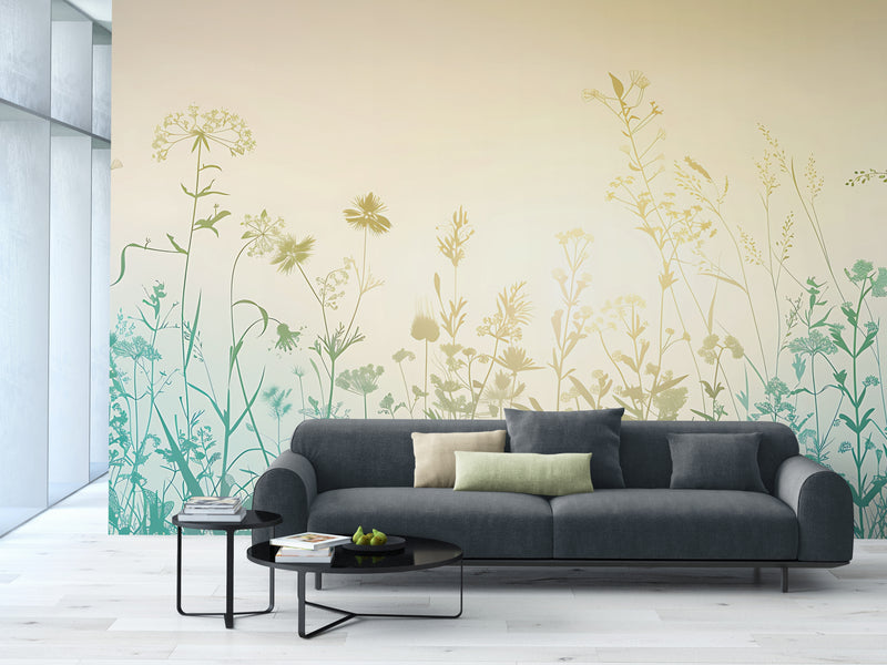 Papier Peint Illustration - Fleurs Ensoleillées