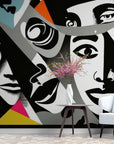 Papier Peint Abstrait - Visages Artistiques
