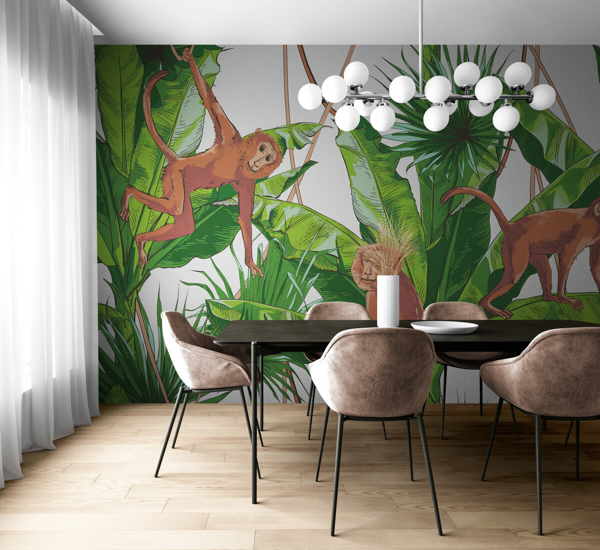 Papier Peint Animaux - Singes dans la Jungle