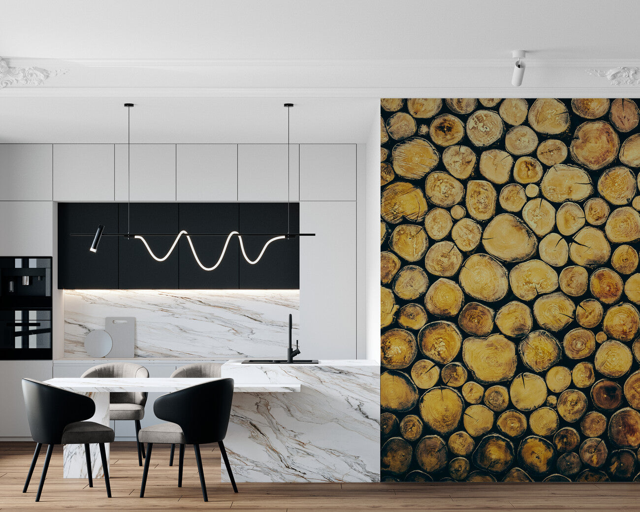 Wood Wallpaper - Stacked Logs