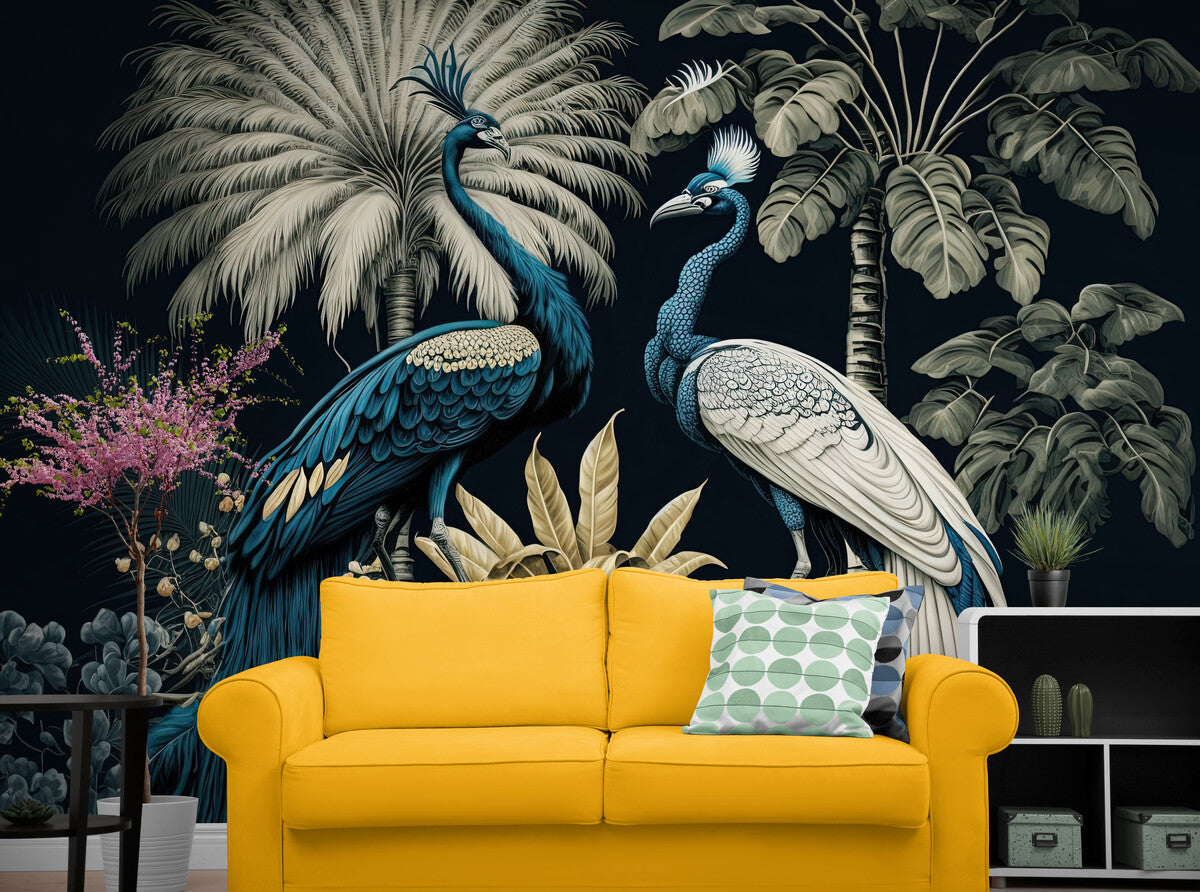 Animal Wallpaper - Elegant Peacocks in the Jungle