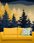 Papier Peint Illustration - Forêt De Sapins Sombre