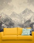 Papier Peint Vintage - Montagne Et Forêt