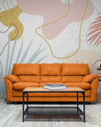 Papier Peint Abstrait - Feuillage Tropical Pastel