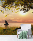Landscape Wallpaper - Sunset with Sailboat
