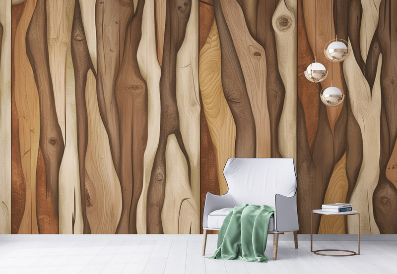 Wood wallpaper - carved