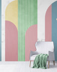 Papier Peint Géométrique - Couleurs Pastel