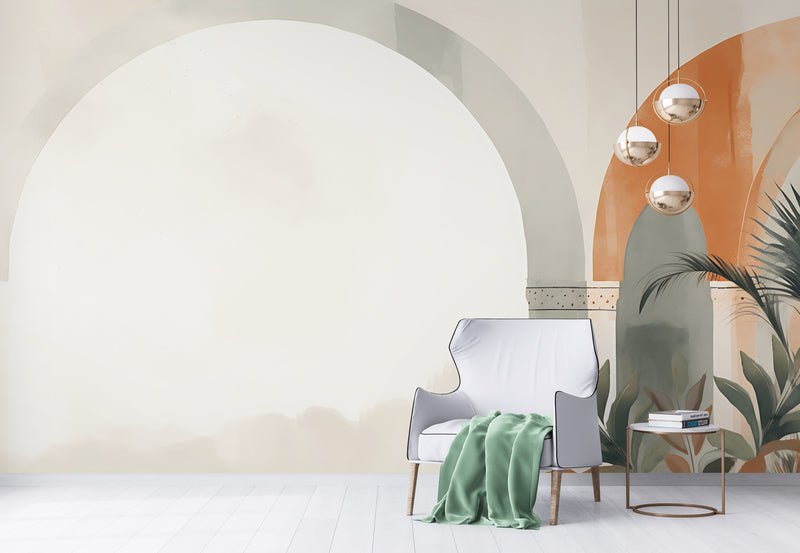 Illustration Wallpaper - Natural Arches and Soft Foliage
